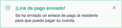 Modal de confirmación: Link de pago enviado